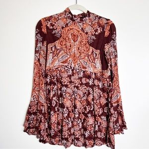 Free People Lady Luck bell sleeve boho top